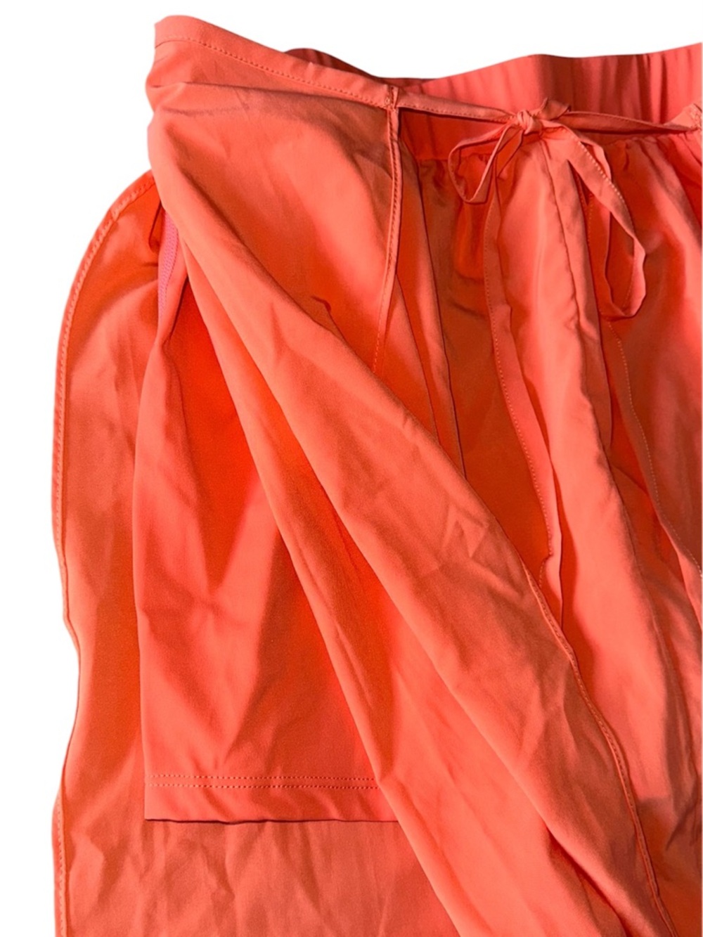 HALARA High Waisted Tie Front Plicated Split Flowy Blush Orange Skirt Sz: Small - Picture 7 of 10